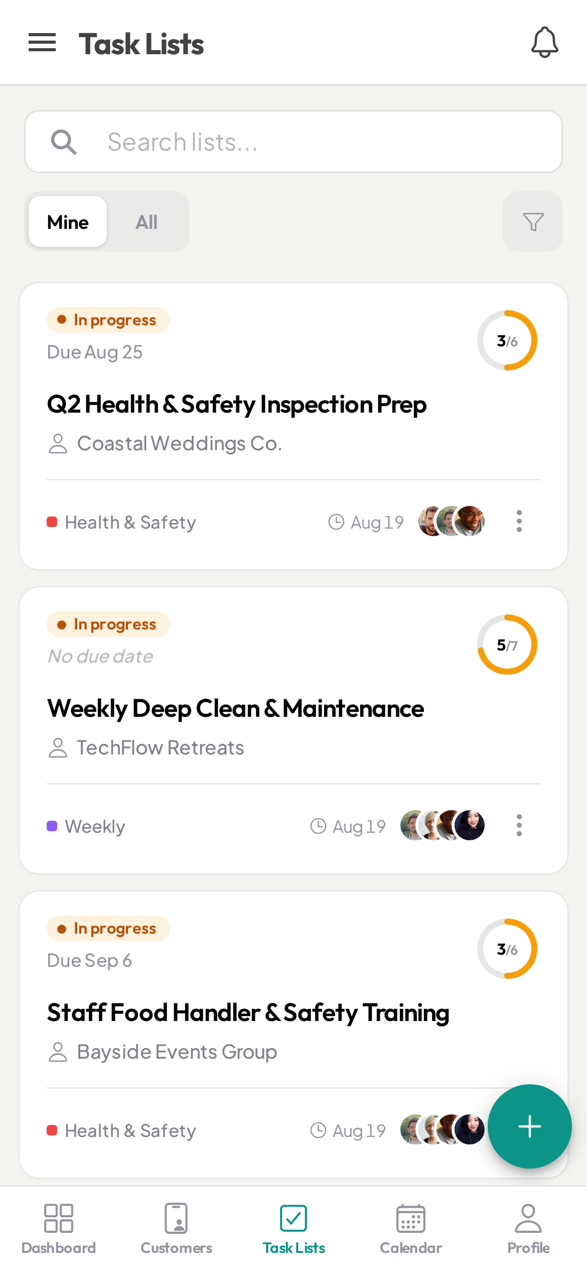 Ziptask restaurant shift checklists on a phone